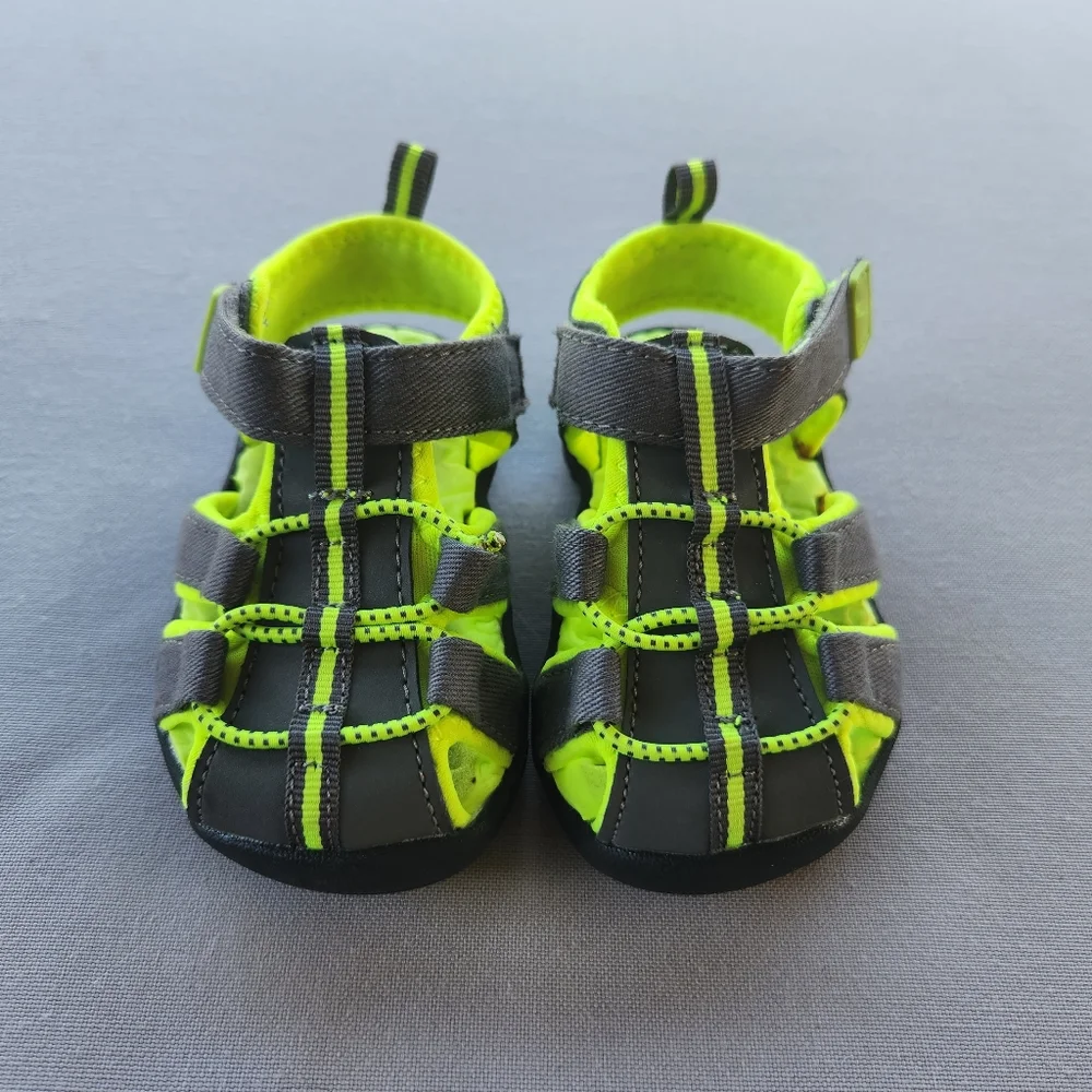 Koala kids grey and neon yellow sandals